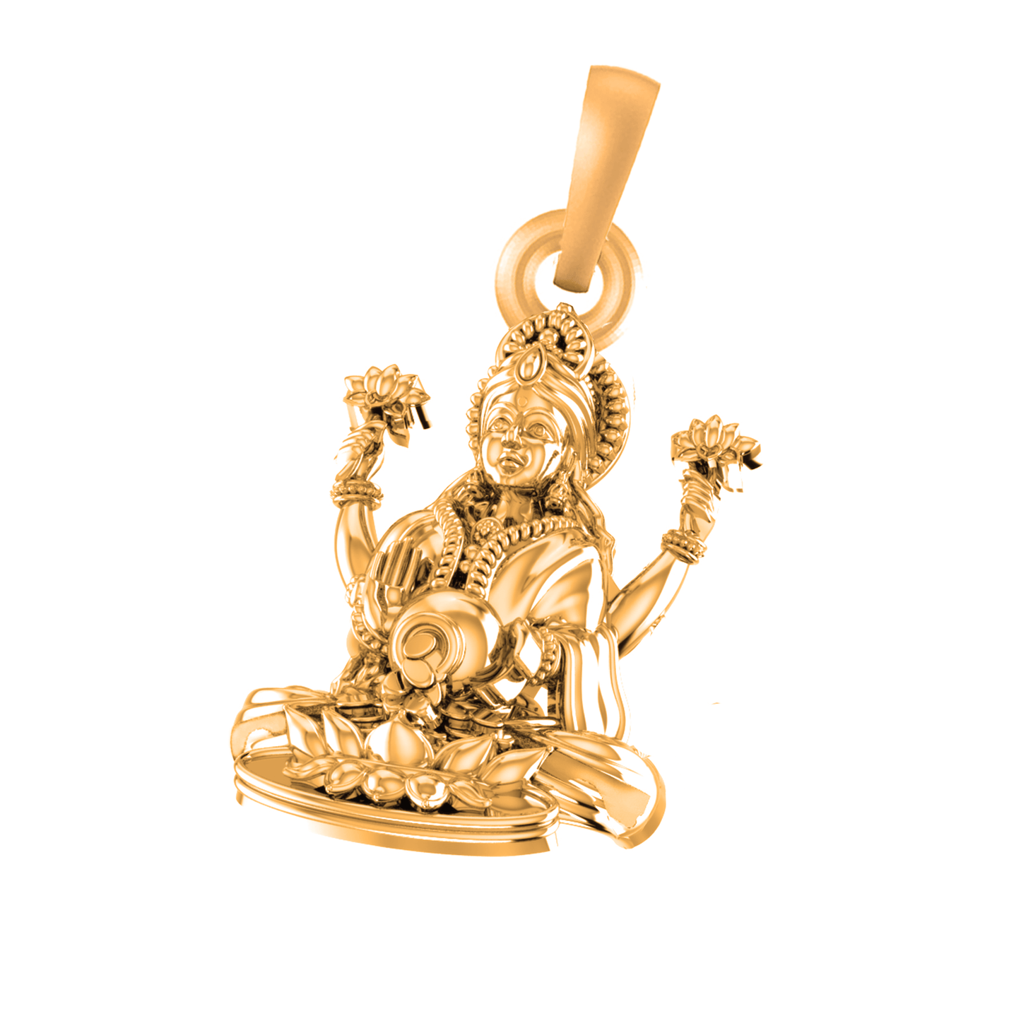 22 CT Gold Plated Silver (92.5% purity) Goddess Laxmi Ji Pendant for Men and Women