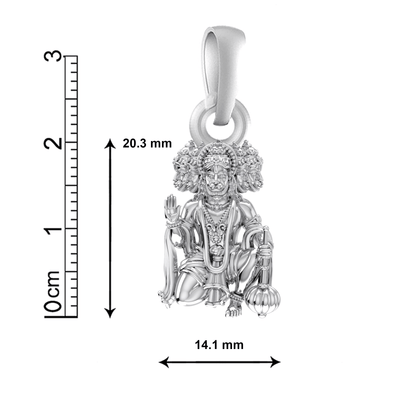 Sterling Silver (92.5% purity) God Panchmukhi Hanuman Pendant for Men & Women Pure Silver Lord Panchmukhi Hanuman Locket for Good Health & Wealth