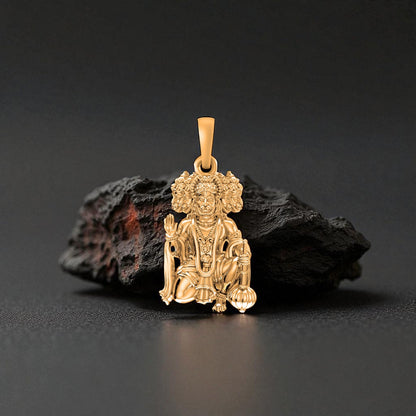22 CT Gold Plated Silver (92.5% purity)God Panchmukhi Hanuman Pendant for Men