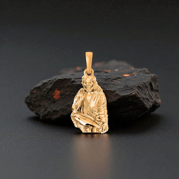 22 CT Gold Plated Silver (92.5% purity) God Sai baba Pendant for Men and Women