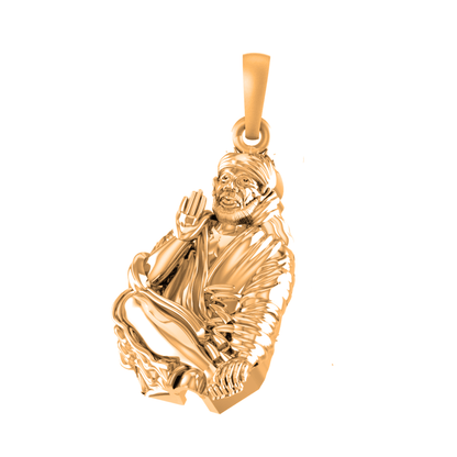 22 CT Gold Plated Silver (92.5% purity) God Sai baba baba Pendant for Men and Women