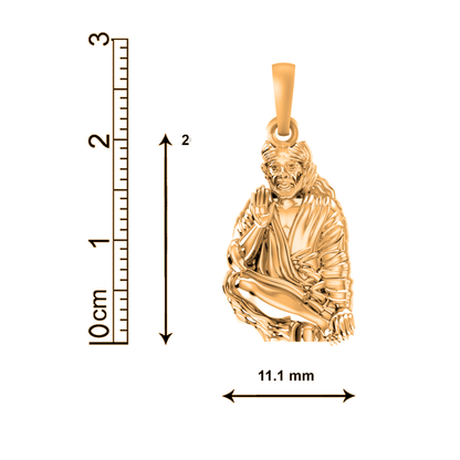 22 CT Gold Plated Silver (92.5% purity) God Sai baba baba Pendant for Men and Women