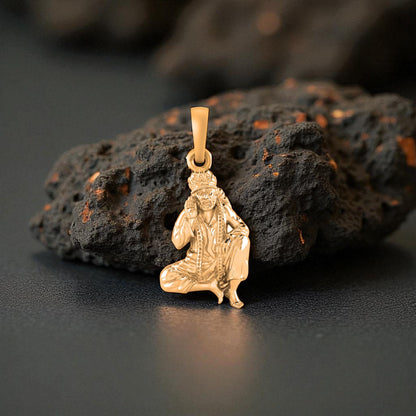 22 CT Gold Plated Silver (92.5% purity) God Sai baba Pendant for Men and Women