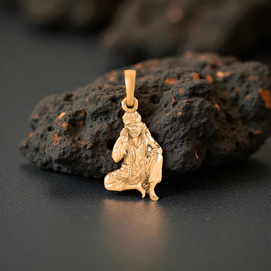 22 CT Gold Plated Silver (92.5% purity) God Sai baba Pendant for Men and Women