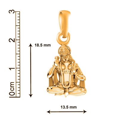 22 CT Gold Plated Silver (92.5% purity)God Hanuman Pendant for Men