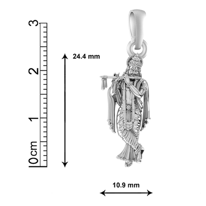 Sterling Silver (92.5% purity) God Krishna Pendant for Men & Women Pure Silver Lord krishan Locket for Good Health & Wealth