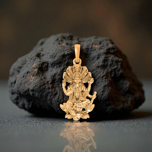 22 CT Gold Plated Silver (92.5% purity) God Vishnu Pendant for Men and Women