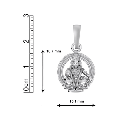 Sterling Silver (92.5% purity) God Ayyappa Pendant for Men & Women Pure Silver Lord Ayyappa Locket for Good Health & Wealth