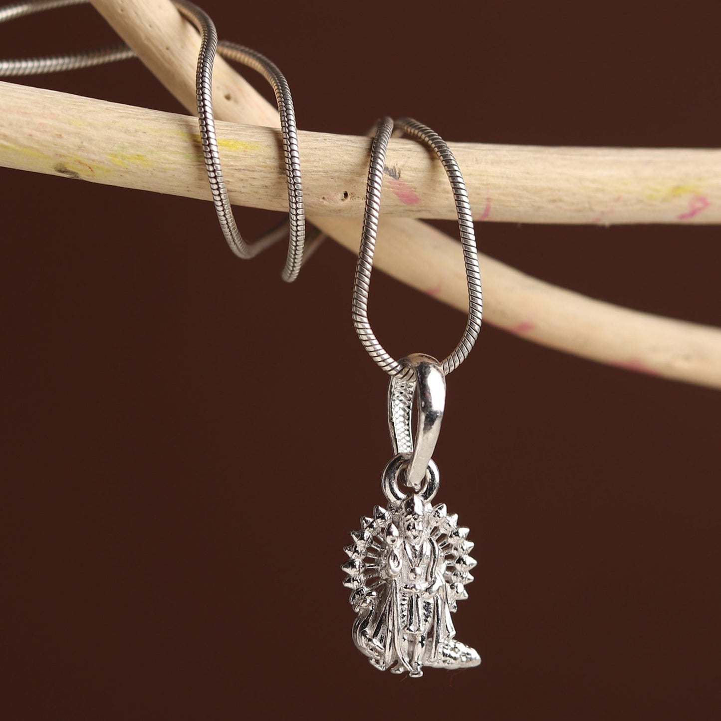 Sterling Silver (92.5% purity) God Kartikeya Pendant for Men & Women Pure Silver Lord Kartikeya Locket for Good Health & Wealth