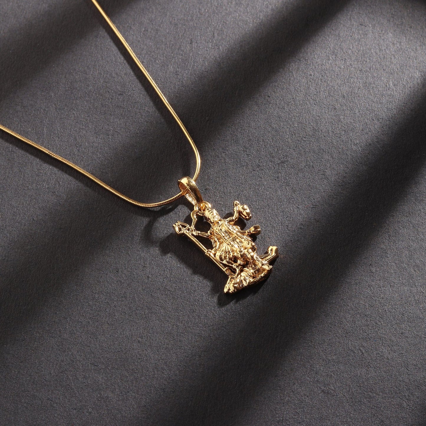 22 CT Gold Plated Silver (92.5% purity) Goddess Kaali Maa Pendant for Men and Women