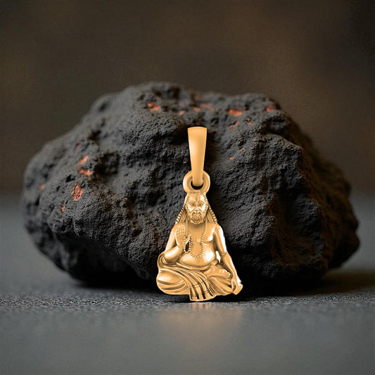 22 CT Gold Plated Silver (92.5% purity) Spiritual Raghavendra Swamy Pendant for Men and Women