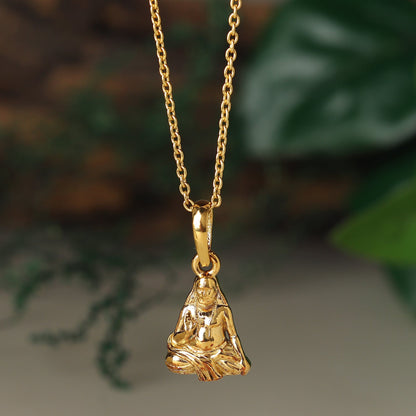 22 CT Gold Plated Silver (92.5% purity) Spiritual Raghavendra Swamy Pendant for Men and Women