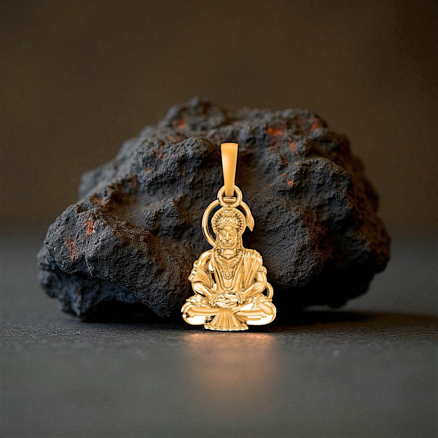 22 CT Gold Plated Silver (92.5% purity)God Hanuman Pendant for Men
