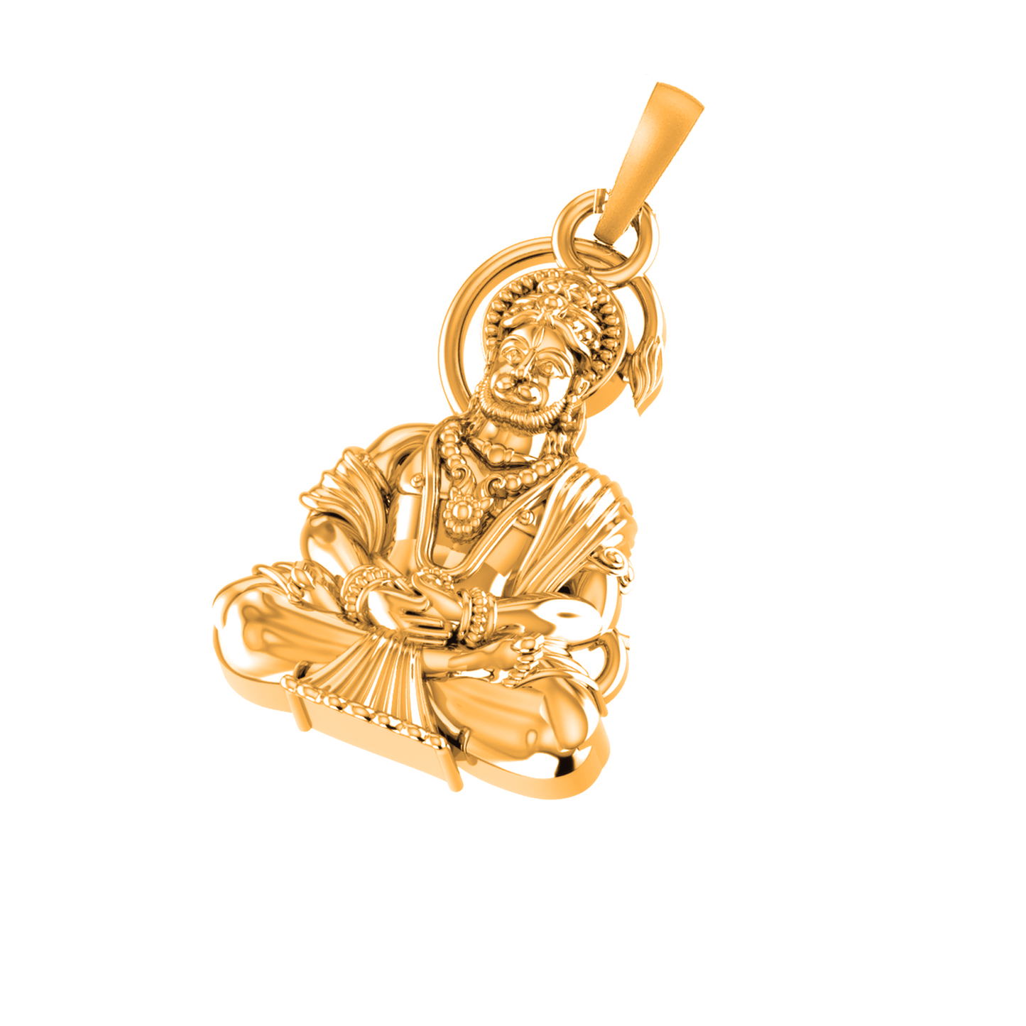 22 CT Gold Plated Silver (92.5% purity)God Hanuman Pendant for Men