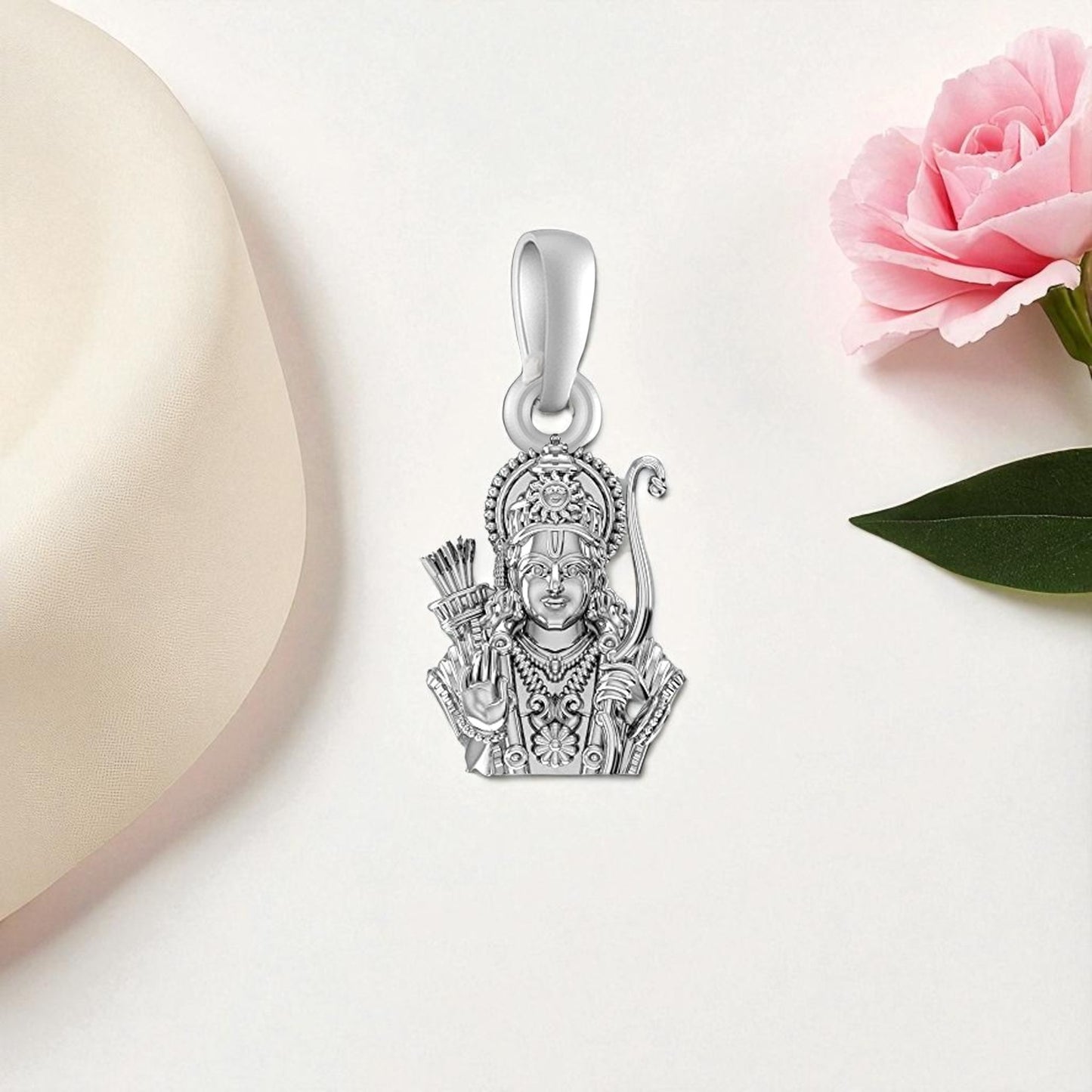Sterling Silver (92.5% purity) God Ram Pendant for Men & Women Pure Silver Bhagwan Shri Ram Locket for Good Health & Wealth
