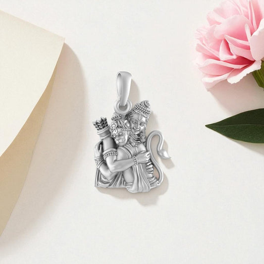 Sterling Silver (92.5% purity) God Hanuman Pendant for Men & Women Pure Silver Lord Bajrang Bali Locket for Good Health & Wealth