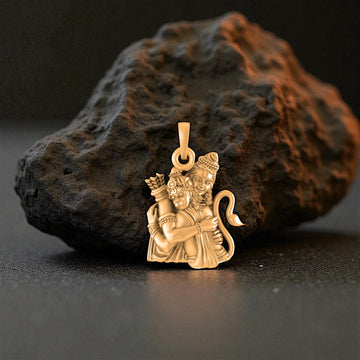22 CT Gold Plated Silver (92.5% purity) God Hanuman  (Big Size) Pendant for Men