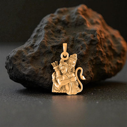 22 CT Gold Plated Silver (92.5% purity) God Hanuman  (Big Size) Pendant for Men