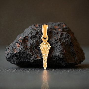 22 CT Gold Plated Silver (92.5% purity) God Hanuman Gada Pendant by Akshat Sapphire for Men