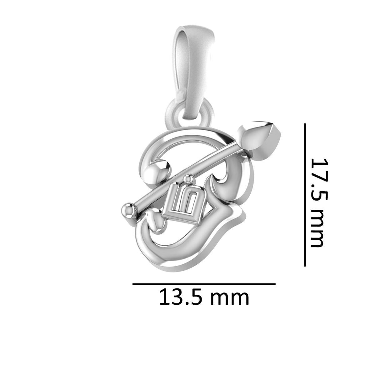 Pure Sterling Silver God Tamil Om (Regular Size) Pendant for Men & Women by Akshat Sapphire – 92.5 Silver-PM7171