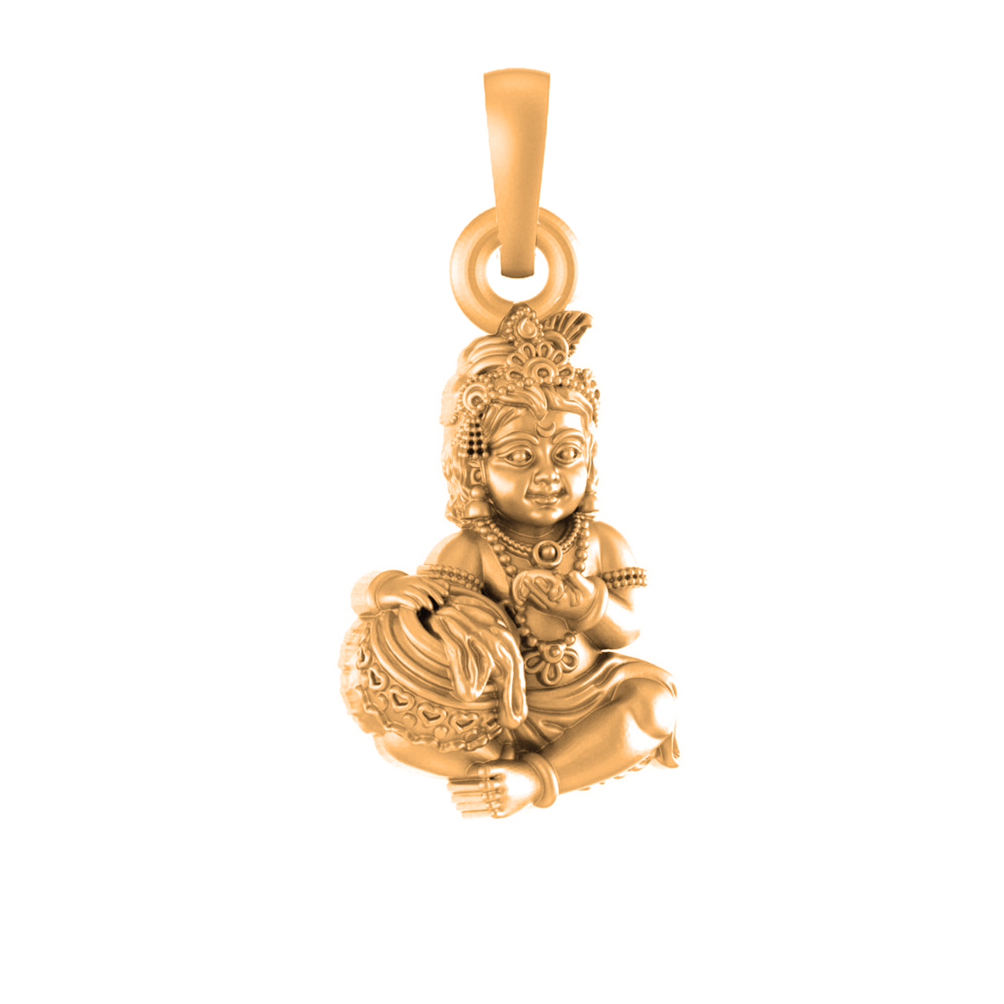 22 CT Gold Plated Silver (92.5% purity) God Kanha Laddu Gopal Pendant for Men and Women