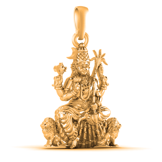 22 CT Gold Plated Silver (92.5% purity) Goddess Kamakshi Devi Pendant for Men and Women