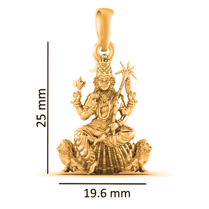 22 CT Gold Plated Silver (92.5% purity) Goddess Kamakshi Devi Pendant for Men and Women