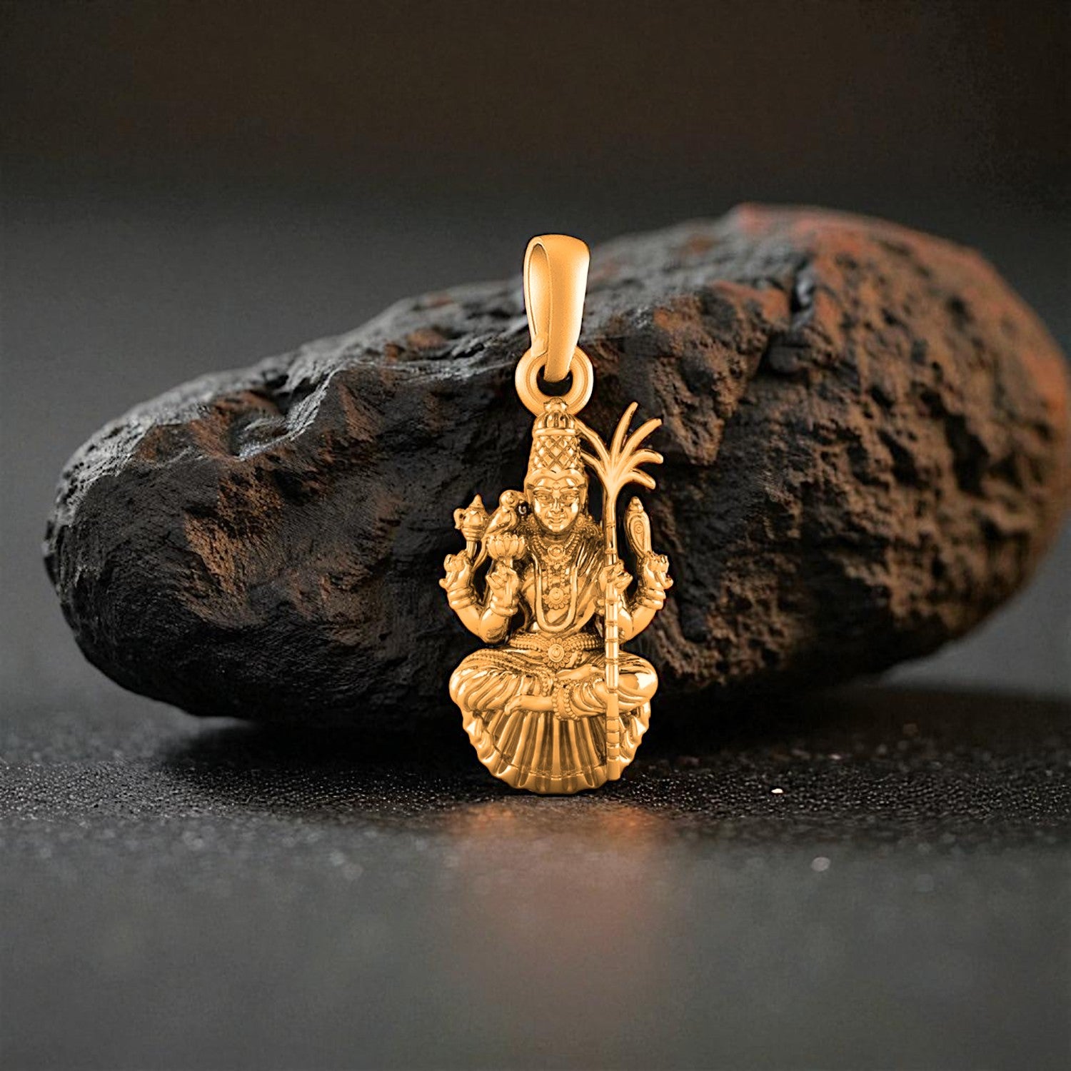 22 CT Gold Plated Silver (92.5% purity) Goddess Lalitha Devi Pendant for Men and Women