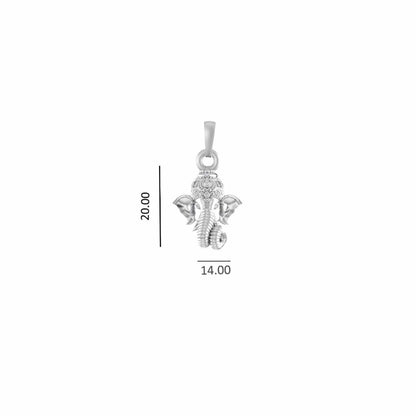 Pure Sterling Silver God Ganesh (Regular Size) Pendant for Men & Women by Akshat Sapphire – 92.5 Silver-PM7186