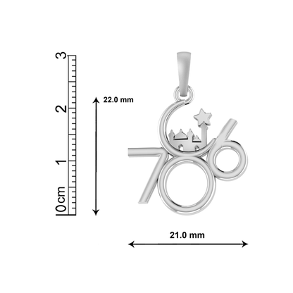 Akshat Sapphire Sterling Silver (92.5% purity) religious and lucky 786 Pendant for Men and women Pure Silver Muslim spiritual 786 Locket for Good Luck, Health & Wealth