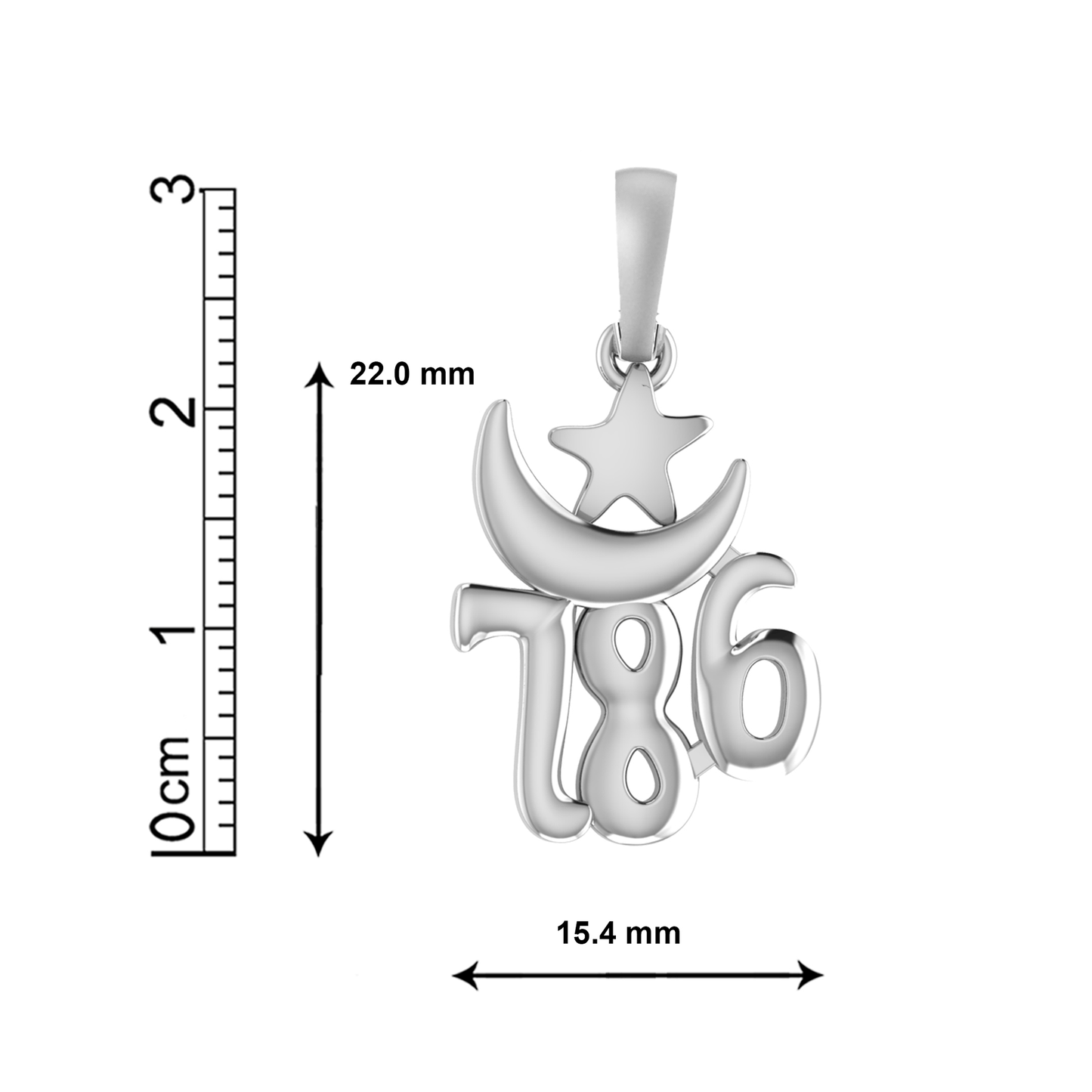 Akshat Sapphire Sterling Silver (92.5% purity) religious and lucky 786 Pendant for Men and women Pure Silver Muslim spiritual 786 Locket for Good Luck, Health & Wealth