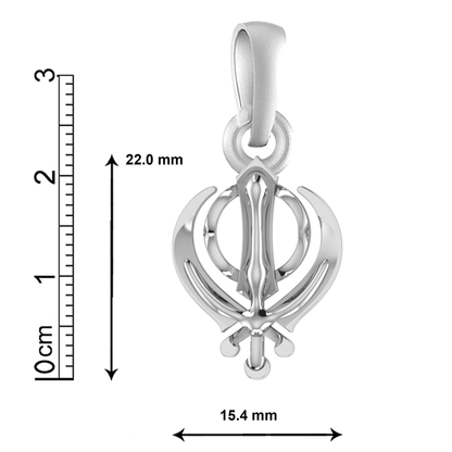 Sterling Silver (92.5% Purity) Pure Silver religious Sikh Khanda symbol Pendant for Men and women
