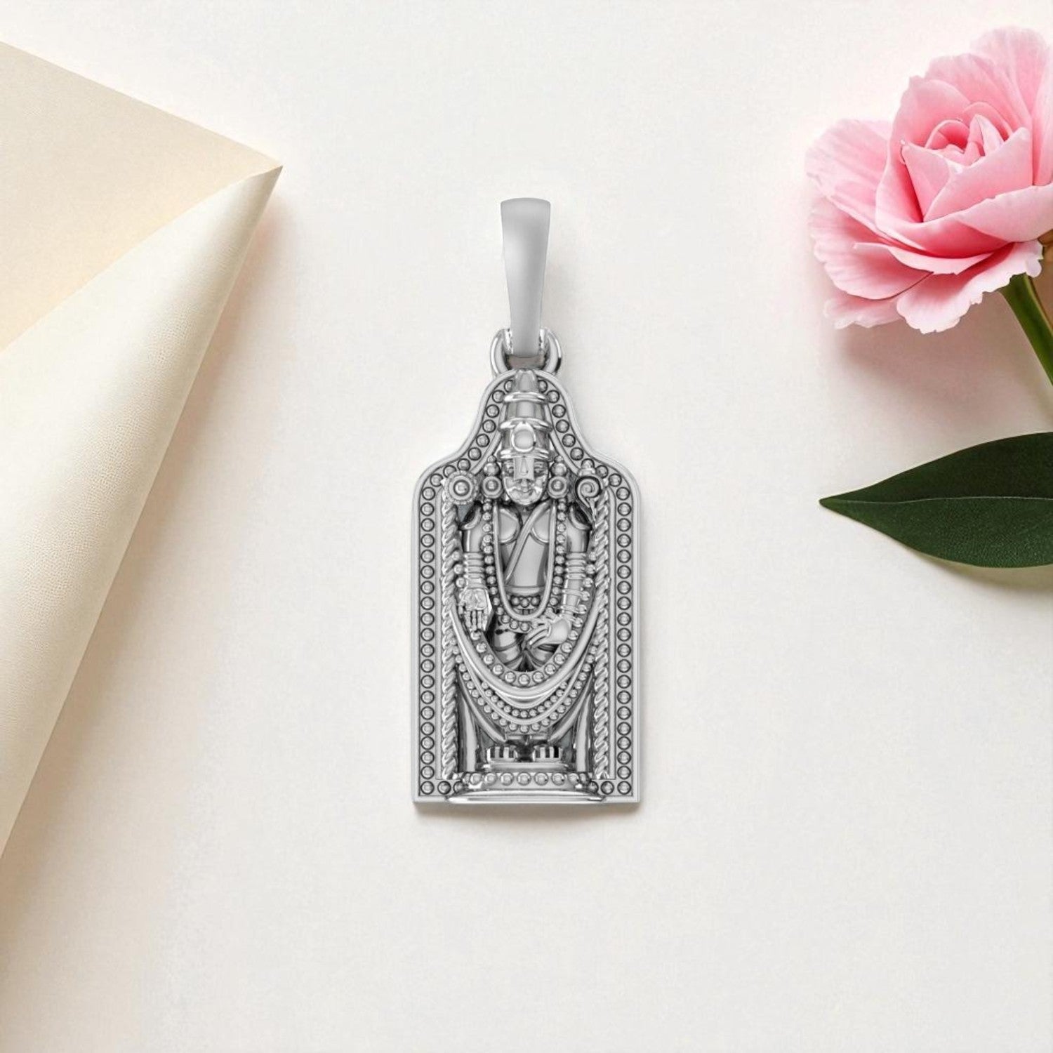 Akshat Sapphire Sterling Silver (92.5% purity) God Bala Ji Pendant for Men & Women Pure Silver Lord Tirupati Bala Ji Locket for Good Health & Wealth