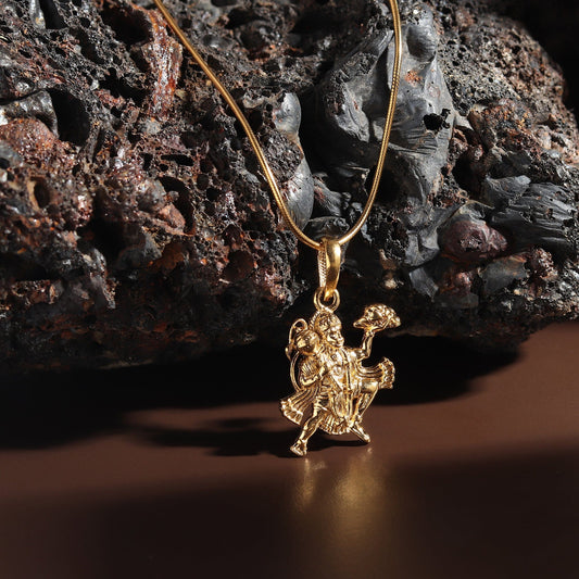 22 CT Gold Plated Silver (92.5% purity)God Hanuman Pendant Pendant for Men