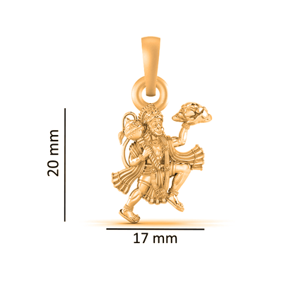 22 CT Gold Plated Silver (92.5% purity)God Hanuman/Bajrang Bali Pendant Pendant for Men