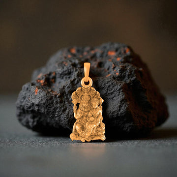 22 CT Gold Plated Silver (92.5% purity) God Laxmi Narsimha Pendant (Big Size) for Men and Women