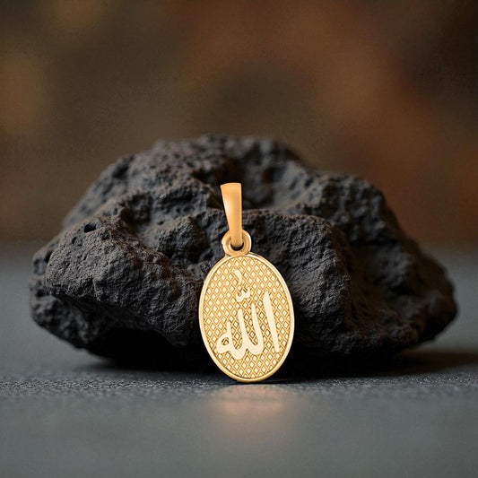 22 CT Gold Plated Silver (92.5% purity) religious God Allah Barkat Pendant for Men and Women