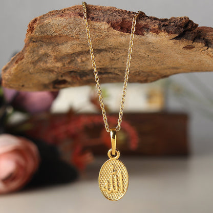 22 CT Gold Plated Silver (92.5% purity) religious God Allah Barkat Pendant for Men and Women