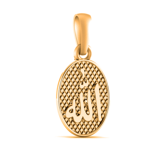 22 CT Gold Plated Silver (92.5% purity) religious God Allah Barkat Pendant for Men and Women