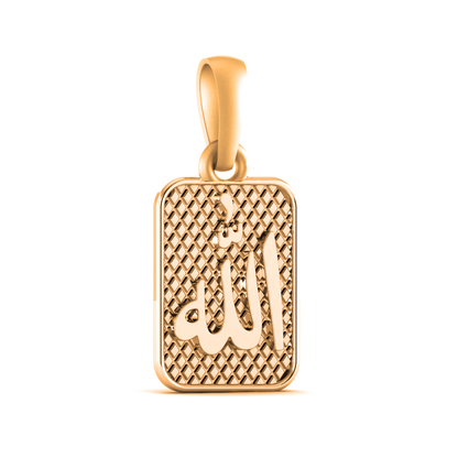 22 CT Gold Plated Silver (92.5% purity) religious God Allah Barkat Pendant for Men and Women