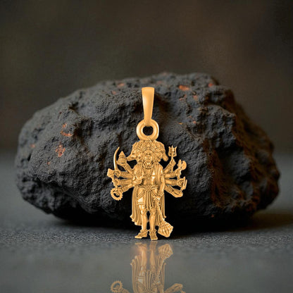 22 CT Gold Plated Silver (92.5% purity) God Panchmukhi Hanuman Pendant (Big Size) for Men