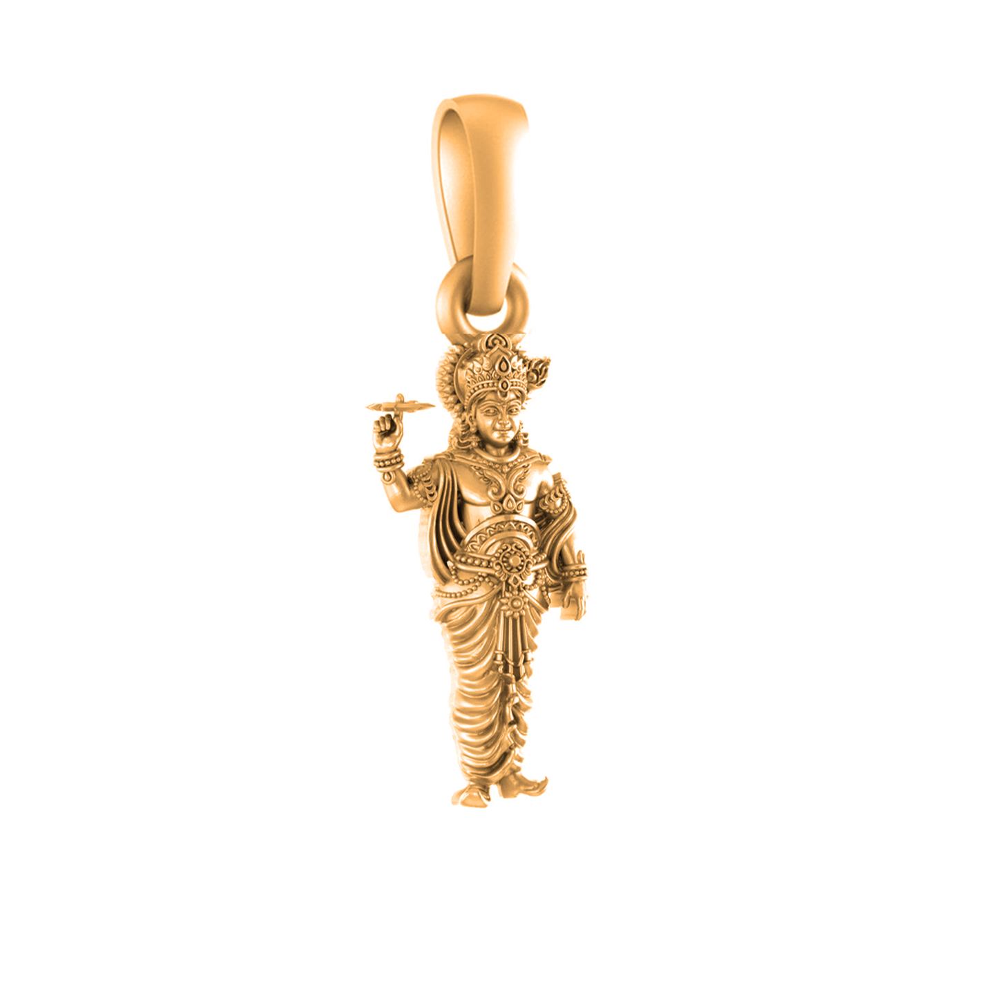 22 CT Gold Plated Silver (92.5% purity) God Krishna Pendant for Men and Women