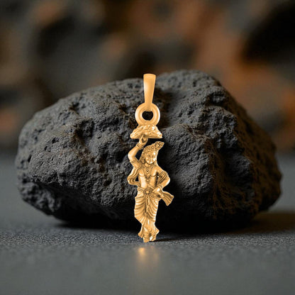 22 CT Gold Plated Silver (92.5% purity) God Krishna Pendant for Men and Women