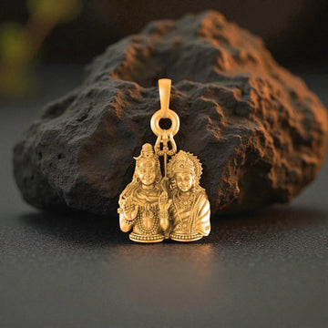 22 CT Gold Plated Silver (92.5% purity) God Shiv Parvati Pendant for Men and Women