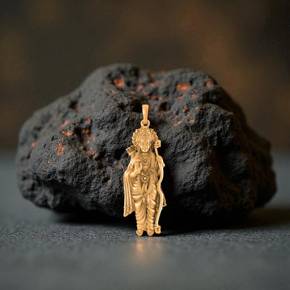 22 CT Gold Plated Silver (92.5% purity)  God Ram Pendant for Men and Women