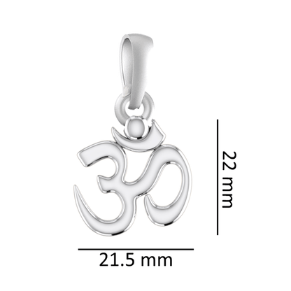 Sterling Silver (92.5% purity) Spiritual OM Pendant for Men & Women Pure Silver Religious OM Locket for Good Health & Wealth