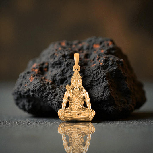 22 CT Gold Plated Silver (92.5% purity) God Shiva Pendant for Men and Women
