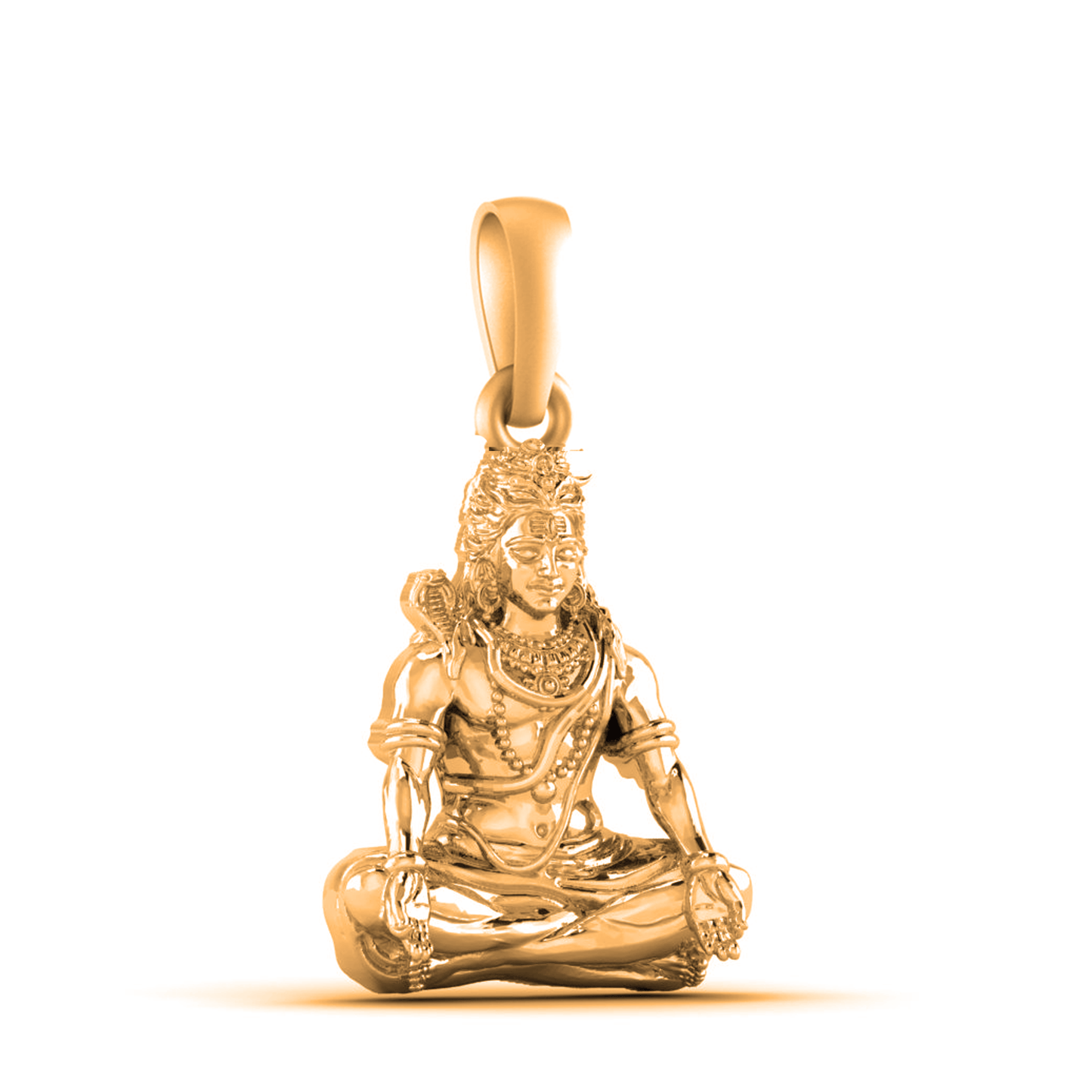 22 CT Gold Plated Silver (92.5% purity) God Shiva Pendant for Men and Women