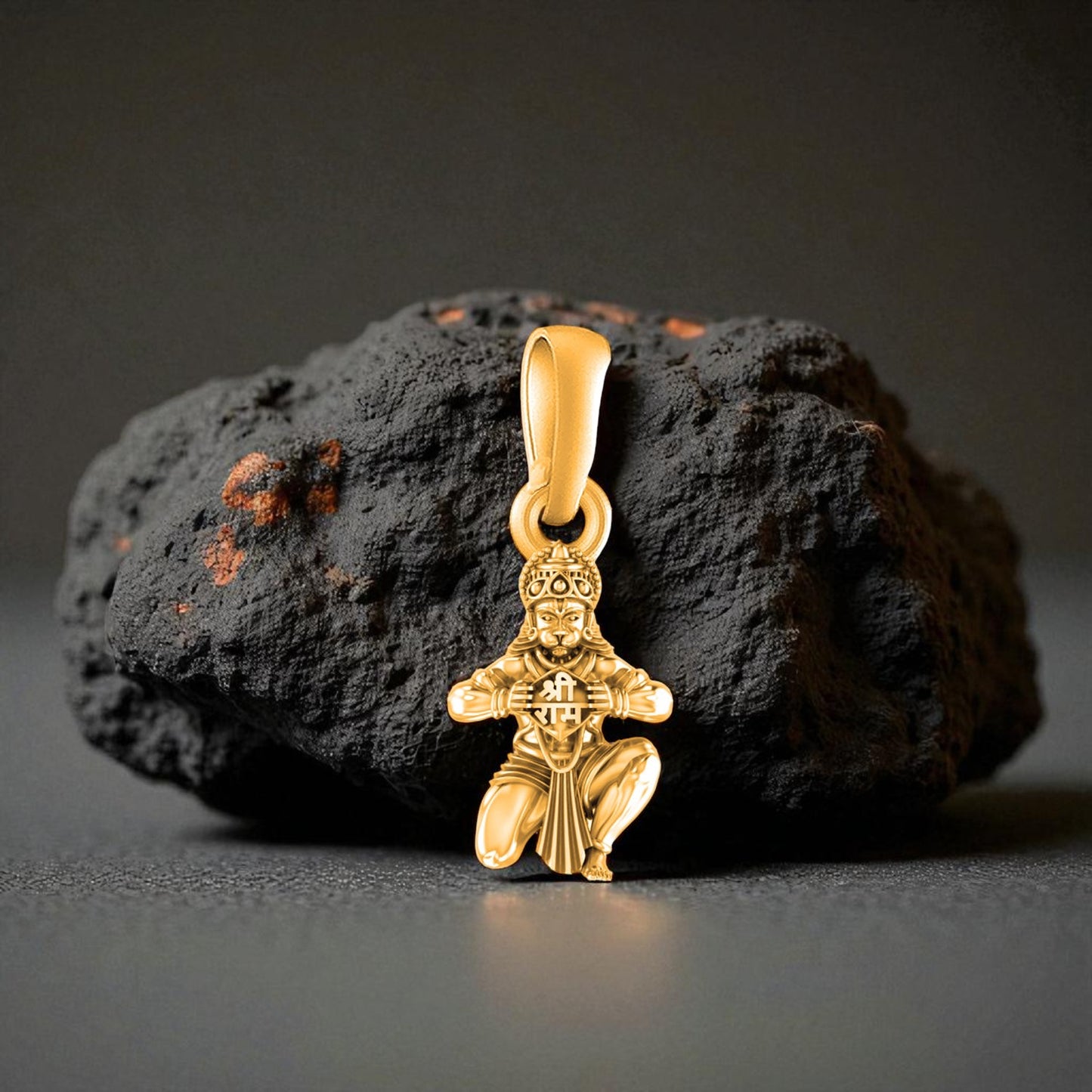 22 CT Gold Plated Silver (92.5% purity) God Hanuman (Big Size)  Pendant for Men