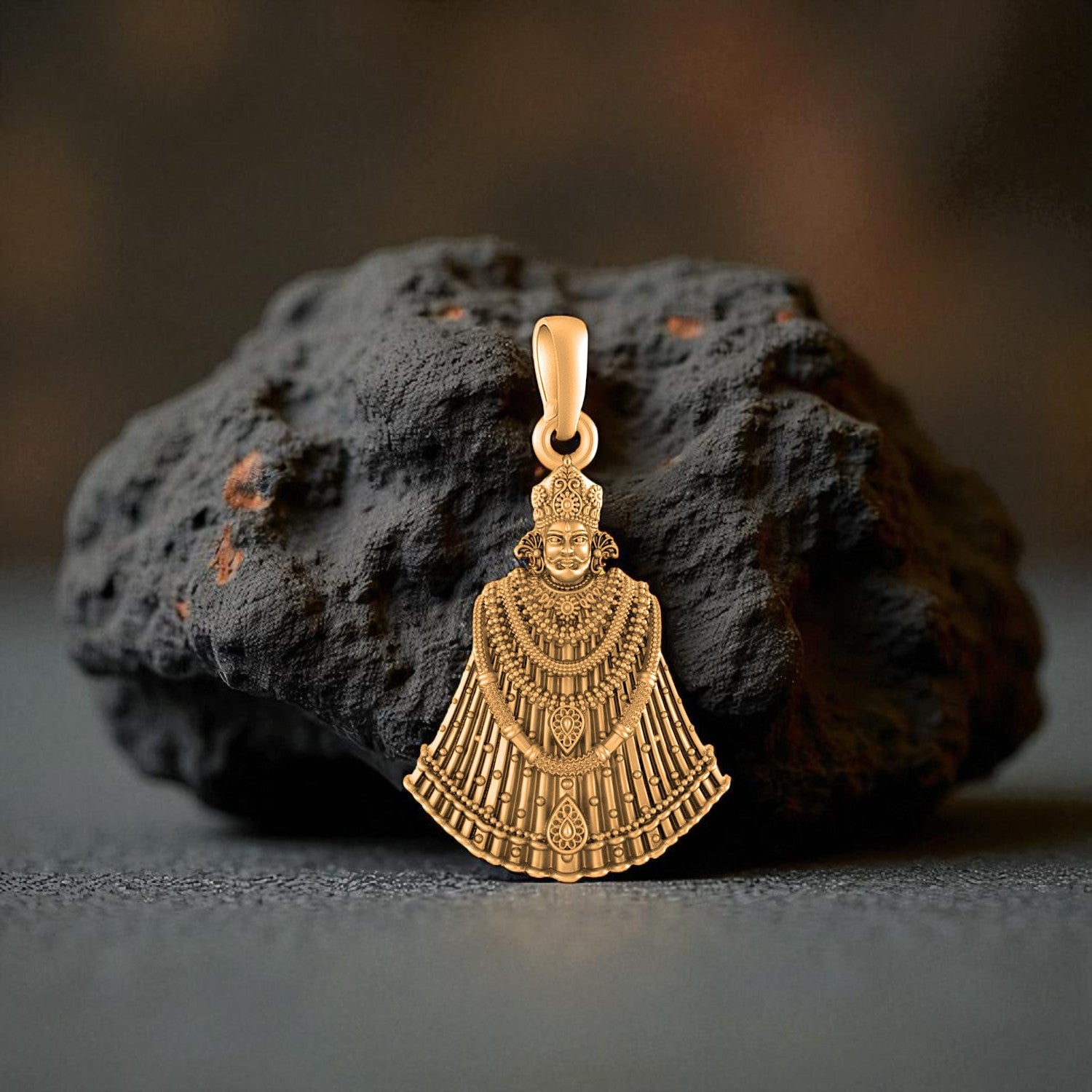 22 CT Gold Plated Silver (92.5% purity)  God Baba Khatu Shyam Pendant for Men and Women